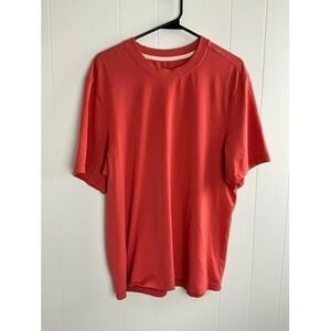 Lululemon Fundamental T-Shirt Mens Medium Red Orange Short Sleeve Pima Tee